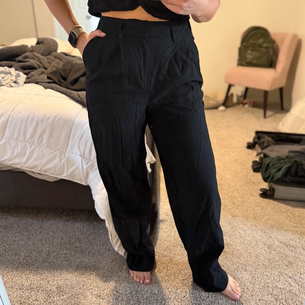 a new day high rise straight-Leg black trousers - Picture 2 of 7